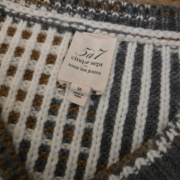 Cinq a Sept 5a7 Tous Les Jour Amalie Sweater M Cinnamon Multi - Picture 4 of 6